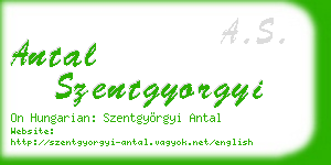 antal szentgyorgyi business card